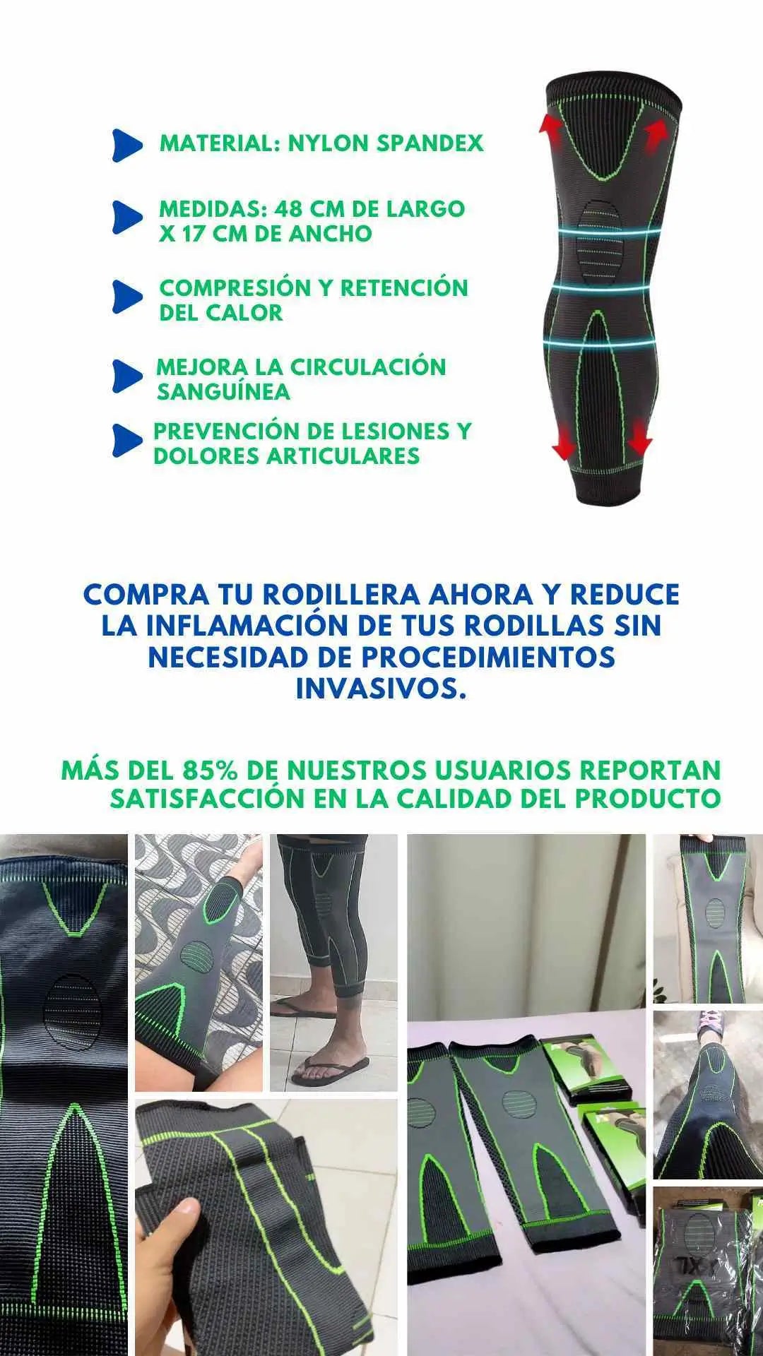 Pack 2 Rodilleras acupresión-¡REGALO! 1 gel para articulaciones