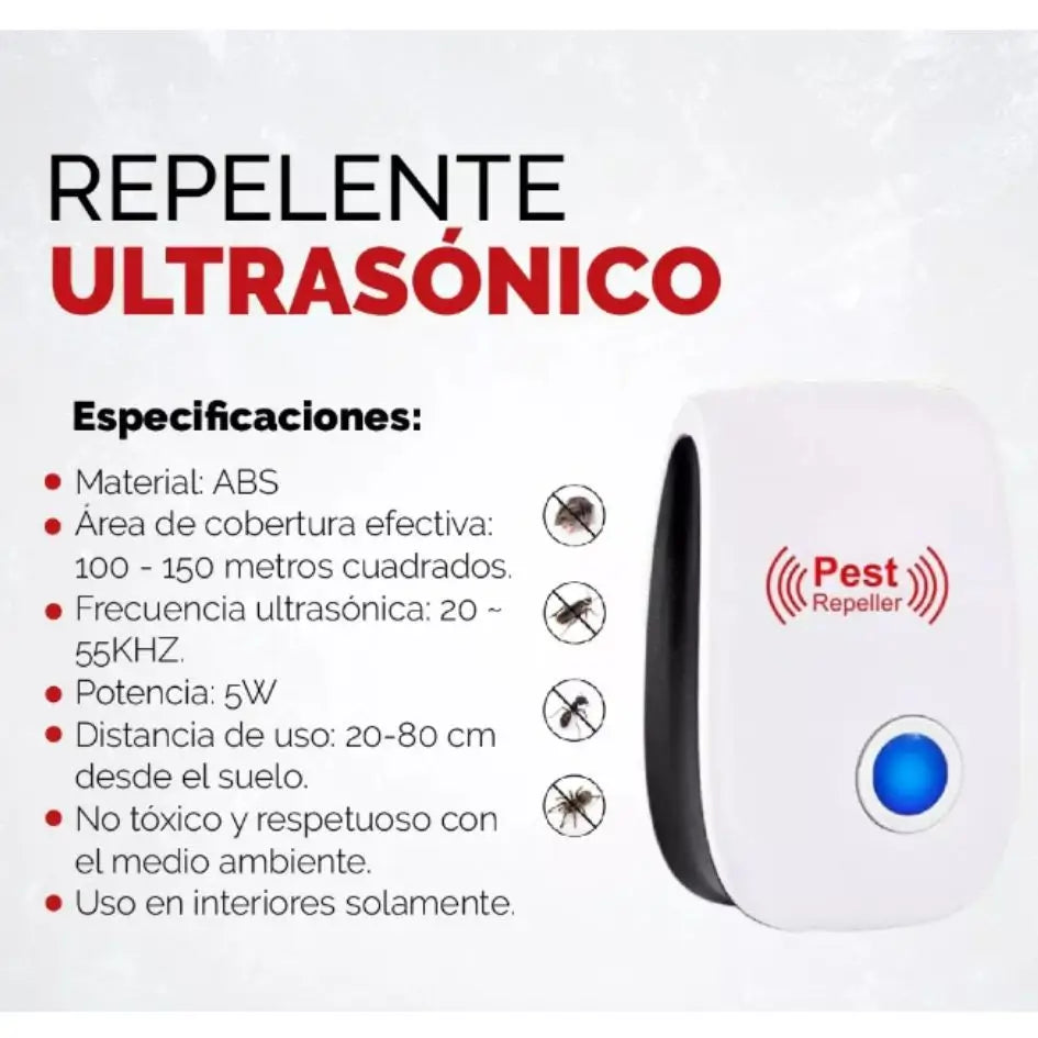 Riddex® Plus - Repelente Eléctrico-Elimina plagas sin veneno ni químicos.