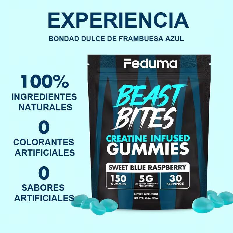 Creatina Gomitas Beast Bites- GRATIS 1 gel chupa panza 60 g