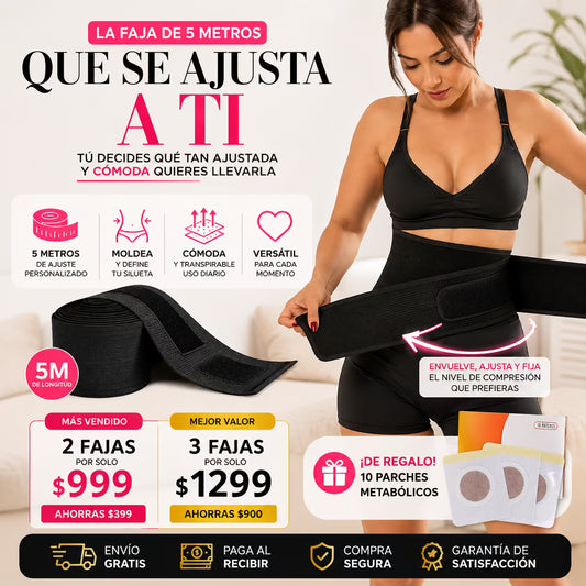 CinturaFlex™ 5M La faja que se adapta a ti. + GRATIS Parches Metabolicos