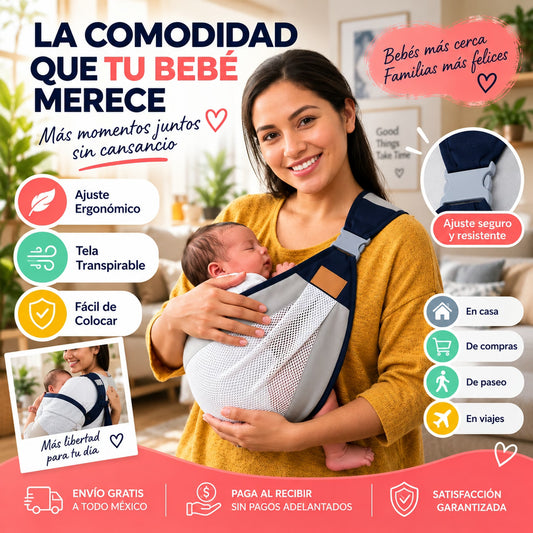 Cangurera Porta Bebes + GRATIS Termómetro Chupón